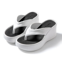 2024 Summer Flip Flops New Thick Sole Slippers for Women Platform Wedges Heel Modern Slippers EVA Ladies Sandals