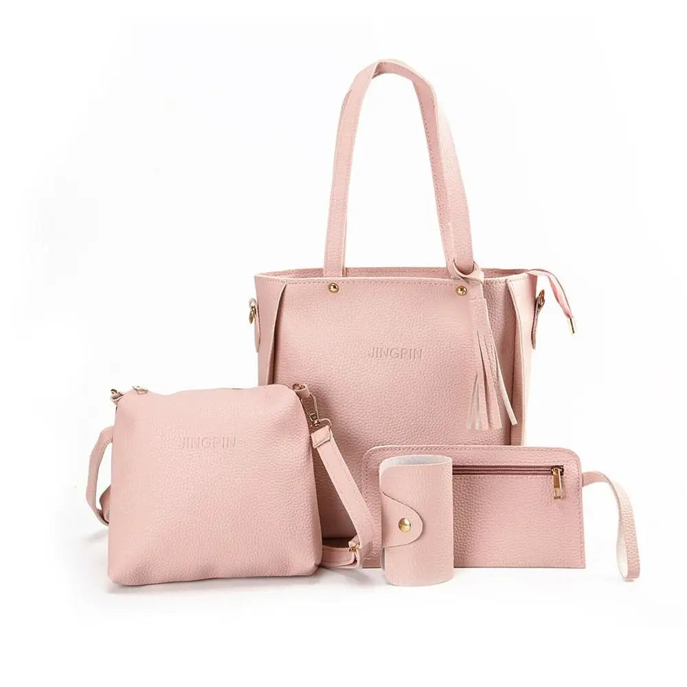 4Pcs/set Leather Crossbody Bags Women Bag Set Pattern Portable Fashion Shoulder Bags Purse Ladies PU Crossbody Bag SHOWLU FASHION STORE