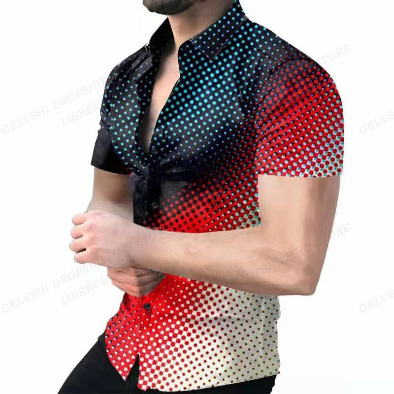 Geometric 3d Print Beach Shirts Short Sleeve Hawaiian Shirts Men's Blouses Graphic Shirt Cuba Camisa Men's Clothing SHOWLU FASHION STORE