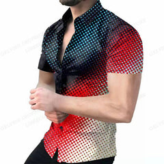 Geometric 3d Print Beach Shirts Short Sleeve Hawaiian Shirts Men's Blouses Graphic Shirt Cuba Camisa Men's Clothing SHOWLU FASHION STORE