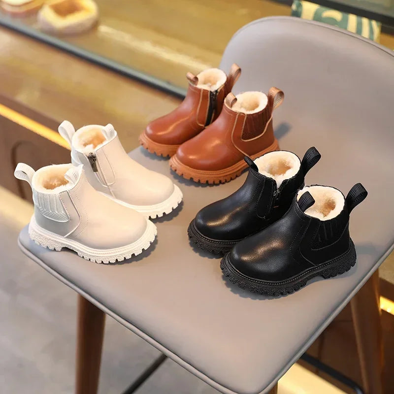 Autumn Winter Baby Kids Short Boots Super Warm Boys Girls Shoes Pu Leather Children Boots Fashion Toddler Boots Kids Snow Shoes SHOWLU FASHION STORE