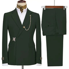Elegant Men's Suits 2 Pieces Blazer Pants Italian Design Notched Lapel Party Wedding Slim Fit Costume Homme (Blazer+Pants)