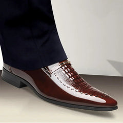 Men Leather Shoes Patent Leather Business Shoes Pointed Toe Platform Work Men Loafers New In Plus Size Zapatos De Vestir Hombre SHOWLU FASHION STORE