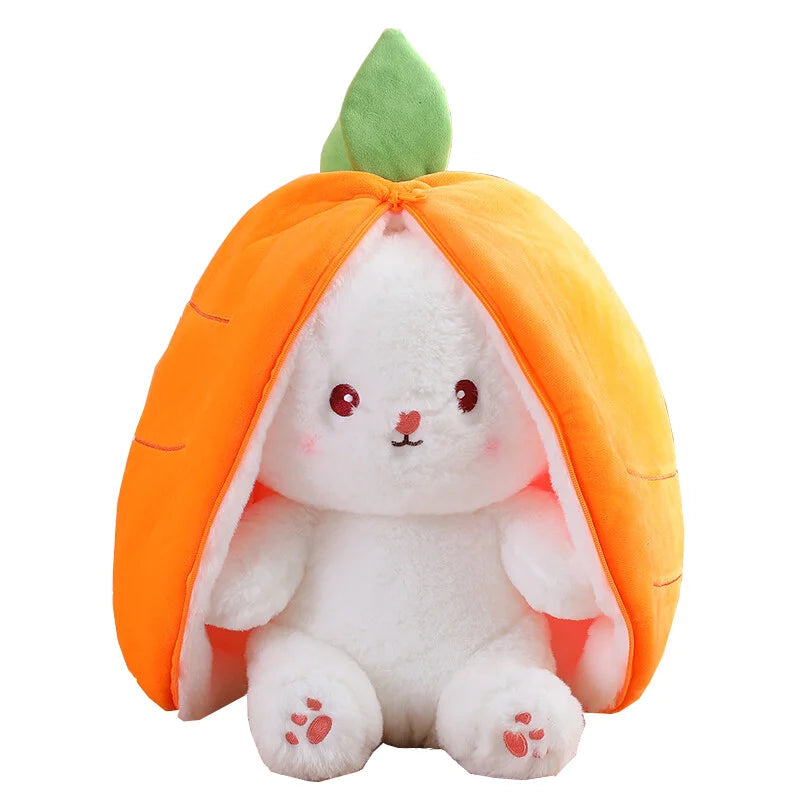 Random 1 Pcs 18cm Cute Stuffed Toys Strawberry Rabbit Radish Rabbit Plush Toys Zipper Doll SHOWLU FASHION STORE
