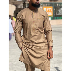 2025 new traditional men's suit luxury gentleman's shirt suit casual travel banquet men's two-piece set fashionable men's suit SHOWLU FASHION STORE