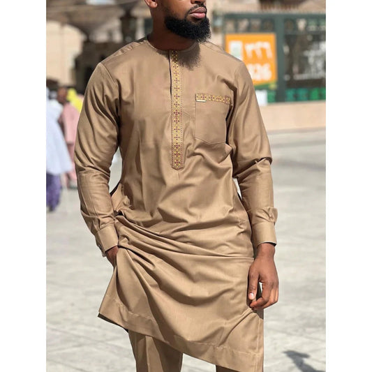 2025 new traditional men's suit luxury gentleman's shirt suit casual travel banquet men's two-piece set fashionable men's suit SHOWLU FASHION STORE
