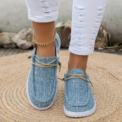 2024 Autumn New Women Casual Comfortable Flat Shoes Women Solid Lace-up Loafers Women Fashion Sports Shoes Zapatos De Mujer