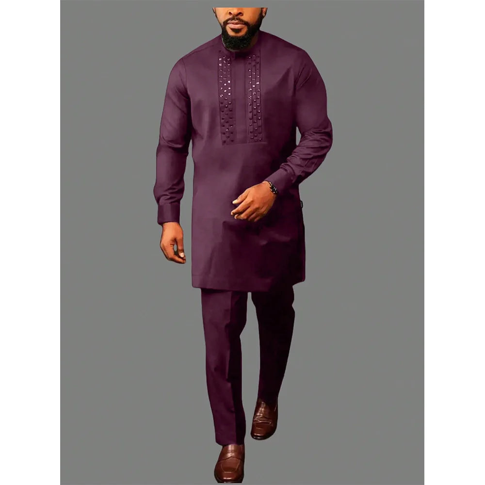 2025 new traditional men's suit luxury gentleman's shirt suit casual travel banquet men's two-piece set fashionable men's suit SHOWLU FASHION STORE
