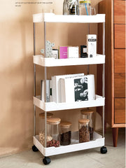1pcs 3/4 Tier Rolling Utility Cart Storage Shelf Movable Gap Storage Rack Kitchen Bathroom Slim Slide Organizer Shelf Livingroom