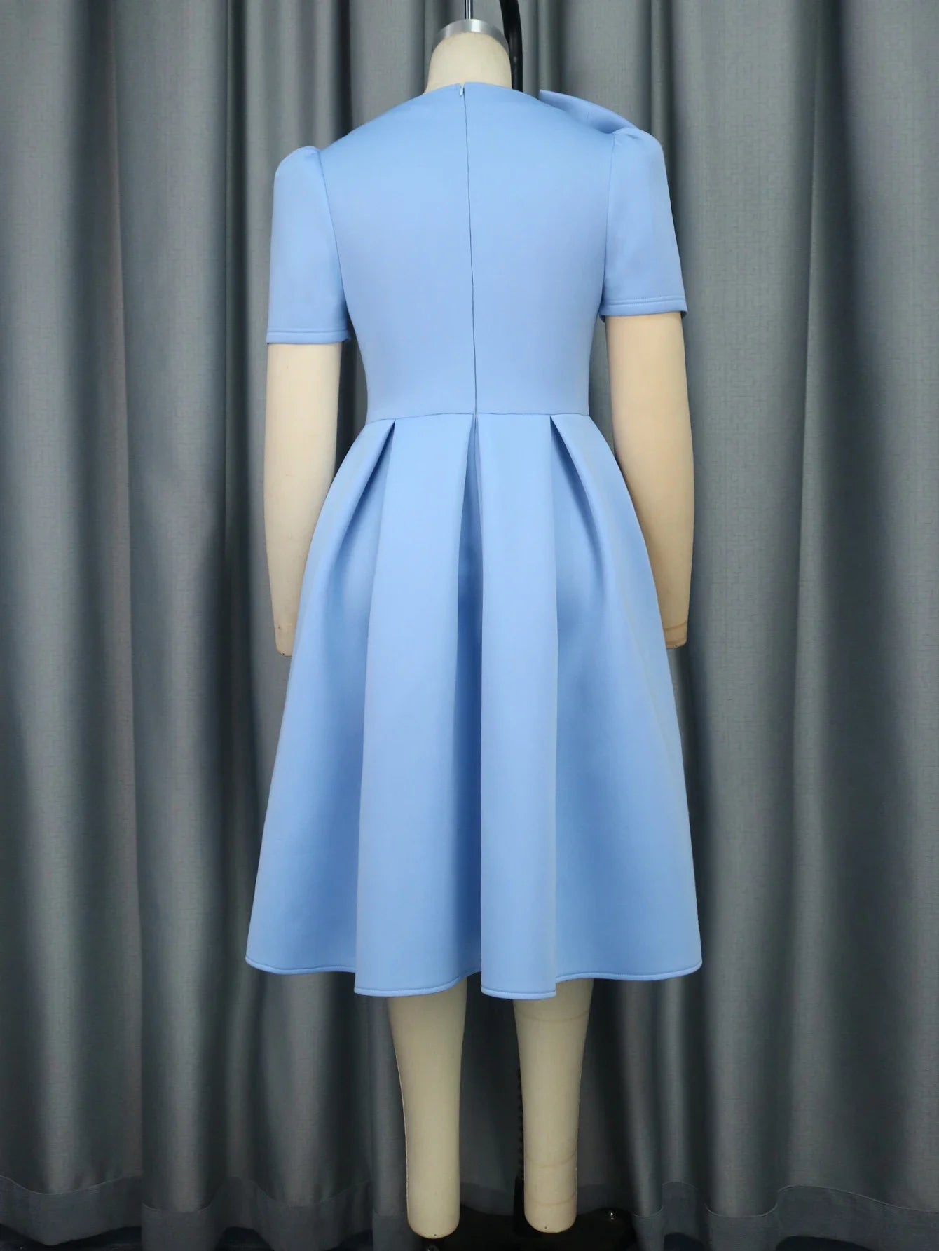 Bow Dress Women Elegant Skater Puffy Birthday Party Bow Ball Gowns Elegant A Line Short Scuba Dress Homecoming Special Occasions SHOWLU FASHION STORE