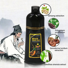 Meidu 3 In 1 Instant Coloring Shampoo Natural Black Color for Men Women Hair Dye Herbal Brown Purple Hair Dye Hair Dye Shampoo