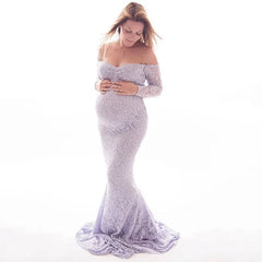 Maternity Dress for PhotoShoot Dresses Maxi Maternity Gown Gravidas Roupas Lace Sexy Women Clothes Maternity Photography Props