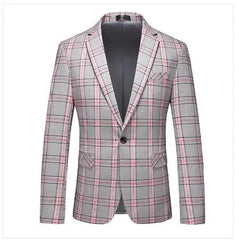 Single Breasted Plaid Suit Men's Clothing Fashion Simple Men Business Social Wedding Party Tuxedo Dress Blazers Jacket SHOWLU FASHION STORE