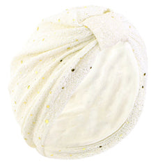 Women's Solid Color Sequin Knotted Turban Hijab Chemo Cap Cancer Hat Hair Loss Headscarf Beanie Bonnet Head Wrap Headband Mujer SHOWLU FASHION STORE
