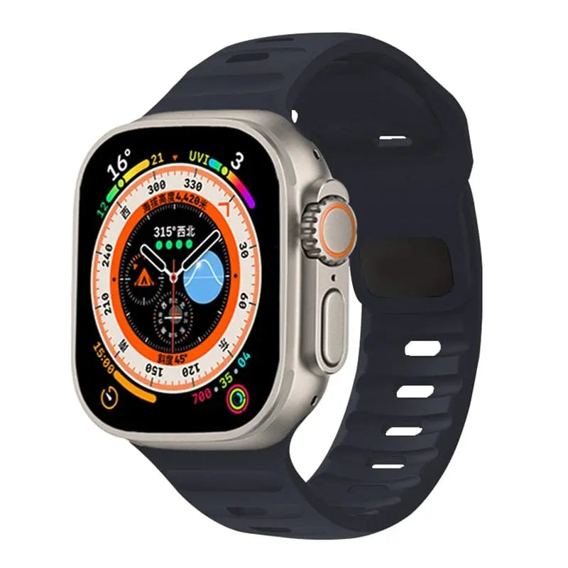 Showlu Fashion Store 0 China / Midnight / 42mm 44mm 45mm 49mm Silicone Strap For Apple Watch ultra Band 44mm 49mm 45mm 42mm 40mm 41mm 38mm sport correa bracelet iwatch Series 7 6 3 4 5 se 8