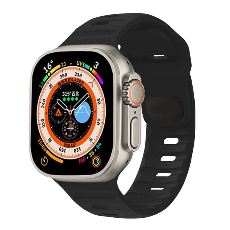 Showlu Fashion Store 0 United States / black / 42mm 44mm 45mm 49mm Silicone Strap For Apple Watch ultra Band 44mm 49mm 45mm 42mm 40mm 41mm 38mm sport correa bracelet iwatch Series 7 6 3 4 5 se 8