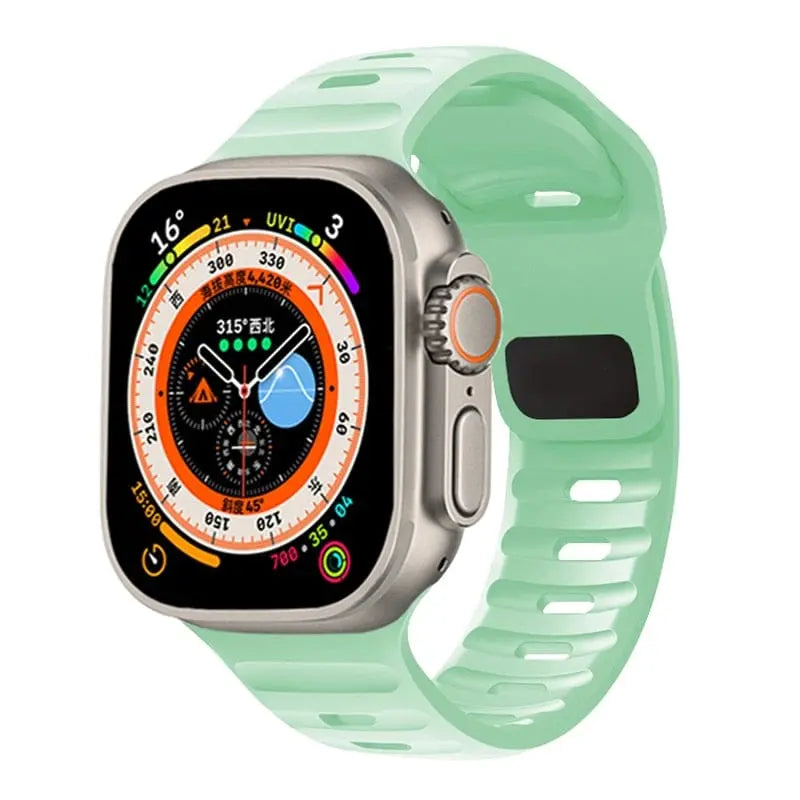 Showlu Fashion Store 0 China / Pistachio / 42mm 44mm 45mm 49mm Silicone Strap For Apple Watch ultra Band 44mm 49mm 45mm 42mm 40mm 41mm 38mm sport correa bracelet iwatch Series 7 6 3 4 5 se 8