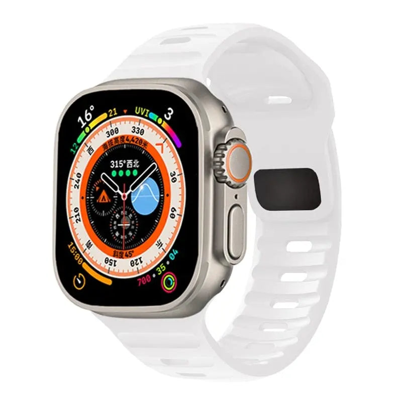 Showlu Fashion Store 0 China / White / 42mm 44mm 45mm 49mm Silicone Strap For Apple Watch ultra Band 44mm 49mm 45mm 42mm 40mm 41mm 38mm sport correa bracelet iwatch Series 7 6 3 4 5 se 8
