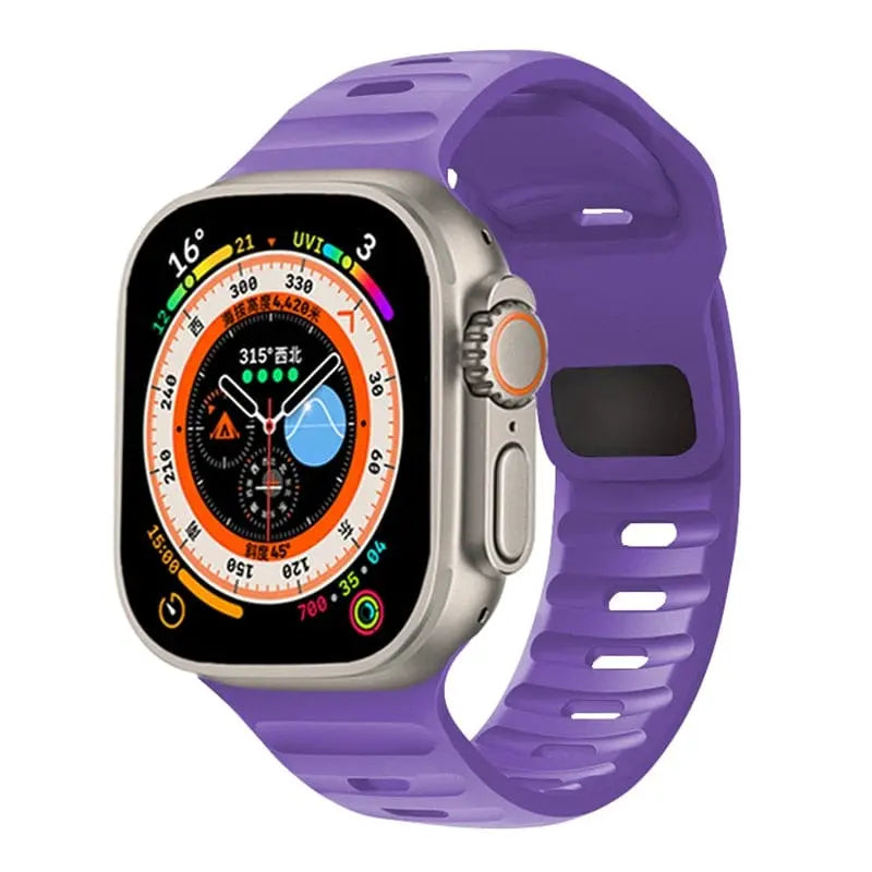 Showlu Fashion Store 0 China / Purple / 42mm 44mm 45mm 49mm Silicone Strap For Apple Watch ultra Band 44mm 49mm 45mm 42mm 40mm 41mm 38mm sport correa bracelet iwatch Series 7 6 3 4 5 se 8