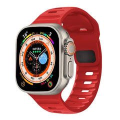 Showlu Fashion Store 0 China / Red / 42mm 44mm 45mm 49mm Silicone Strap For Apple Watch ultra Band 44mm 49mm 45mm 42mm 40mm 41mm 38mm sport correa bracelet iwatch Series 7 6 3 4 5 se 8