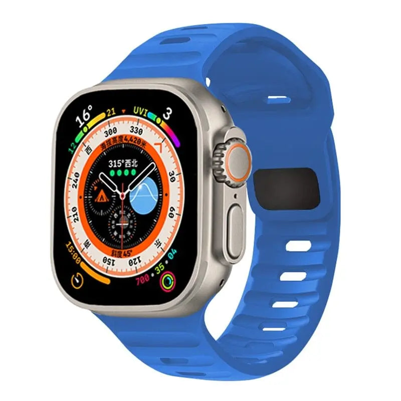 Showlu Fashion Store 0 China / Blue / 42mm 44mm 45mm 49mm Silicone Strap For Apple Watch ultra Band 44mm 49mm 45mm 42mm 40mm 41mm 38mm sport correa bracelet iwatch Series 7 6 3 4 5 se 8