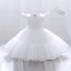 Showlu Fashion Store 0 white / 3T 100 Summer Kids Girl Party Dresses Toddler Baby Baptism Dress For Girls 1 Years Birthday Wedding Clothes Princess Children Costume