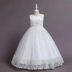 Summer Tulle Flower Girls Dress for Wedding Party Child Princess Pageant Long Gown Kids Dresses for Girls Formal Evening Clothes - SHOWLU FASHION STORE