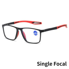 Showlu Fashion Store 0 1.0 / Single-blackred TR90 Anti-blue Light Multifocal Reading Glasses Men Women Progressive Near Far Eyewear Ultralight Sports Farsight Eyeglasses