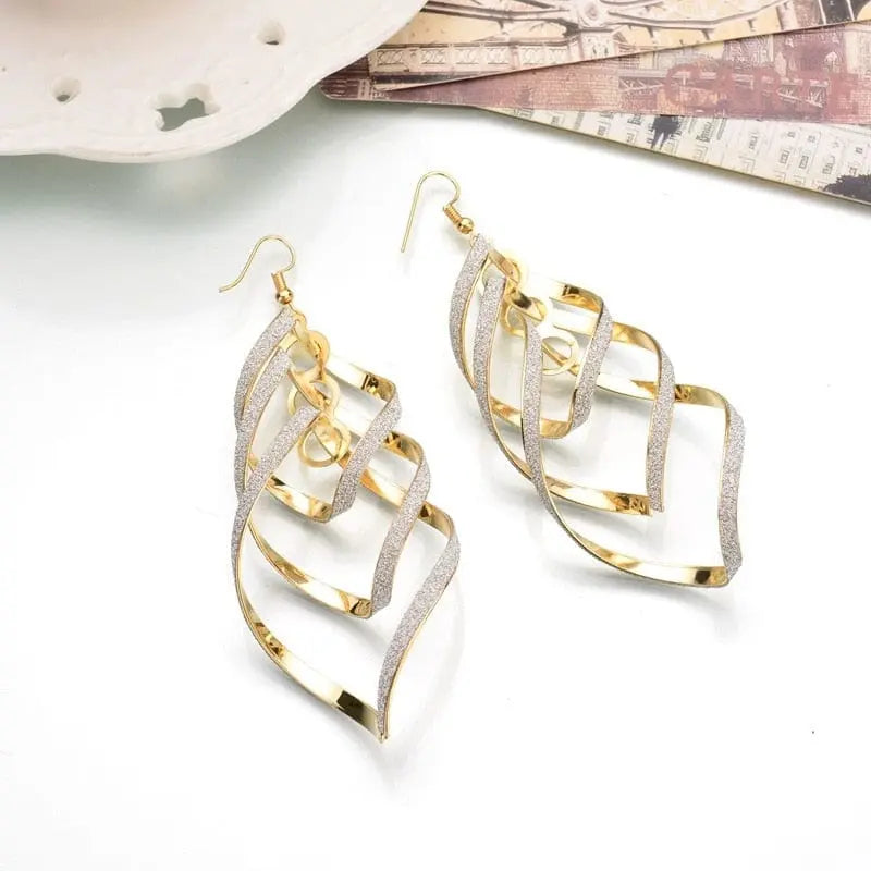 Showlu Fashion Store 0 Tassel Earrings 2022 Trendy Frosted Stud Earrings Bohemia Long Earring Women Sexy Girls Jewelry Fashion Punk Metal