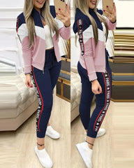 Showlu Fashion Store 0 Trend Leopard 2 Two Piece Set Women Outfits Activewear Zipper Top Leggings Women Matching Set Tracksuit Female Outfits for Women