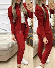 Showlu Fashion Store 0 Trend Leopard 2 Two Piece Set Women Outfits Activewear Zipper Top Leggings Women Matching Set Tracksuit Female Outfits for Women