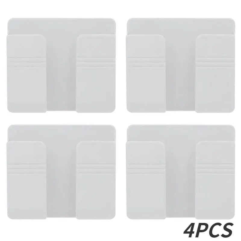 Showlu Fashion Store 0 white-4PCS Wall-Mounted Mobile Phone Holder
