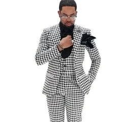 Wedding Prom Dress Slim Fitted 3 Pieces Plaid Blazer Sets Groom Men'S Suit Single Breasted Coat Pant Latest Design Luxury Wear - SHOWLU FASHION STORE