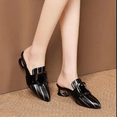 Showlu Fashion Store 0 Women Cute Sweet High Quality Beige Bezel Slip on Stiletto Lady Classic Comfort Stylish Heel Shoes Zapato Negro Tacon E5867