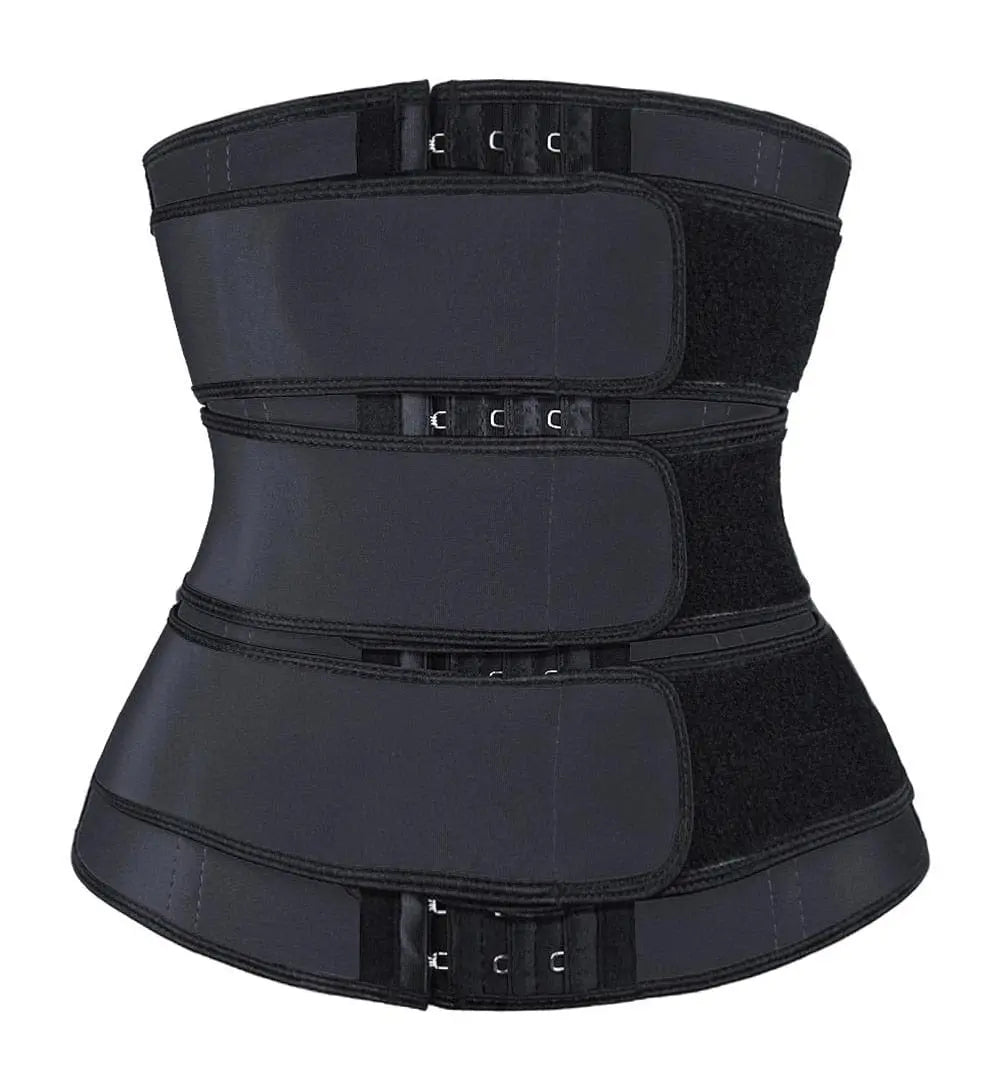 Showlu Fashion Store 0 Tripple Belts Black / S Women Waist Trimmer Tripple Belts Waist Trainer Shaperwear Tummy Control Slimming Fat Burning For Postpartum Sheath Belt