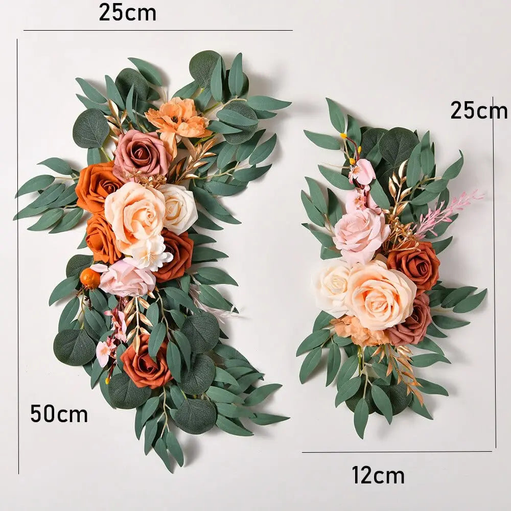 Showlu Fashion Store 0 Burgundy Yannew Artificial Wedding Arch Flowers Kit Boho Dusty Rose Blue Eucalyptus Garland Drapes for Wedding Decorations Welcome Sign