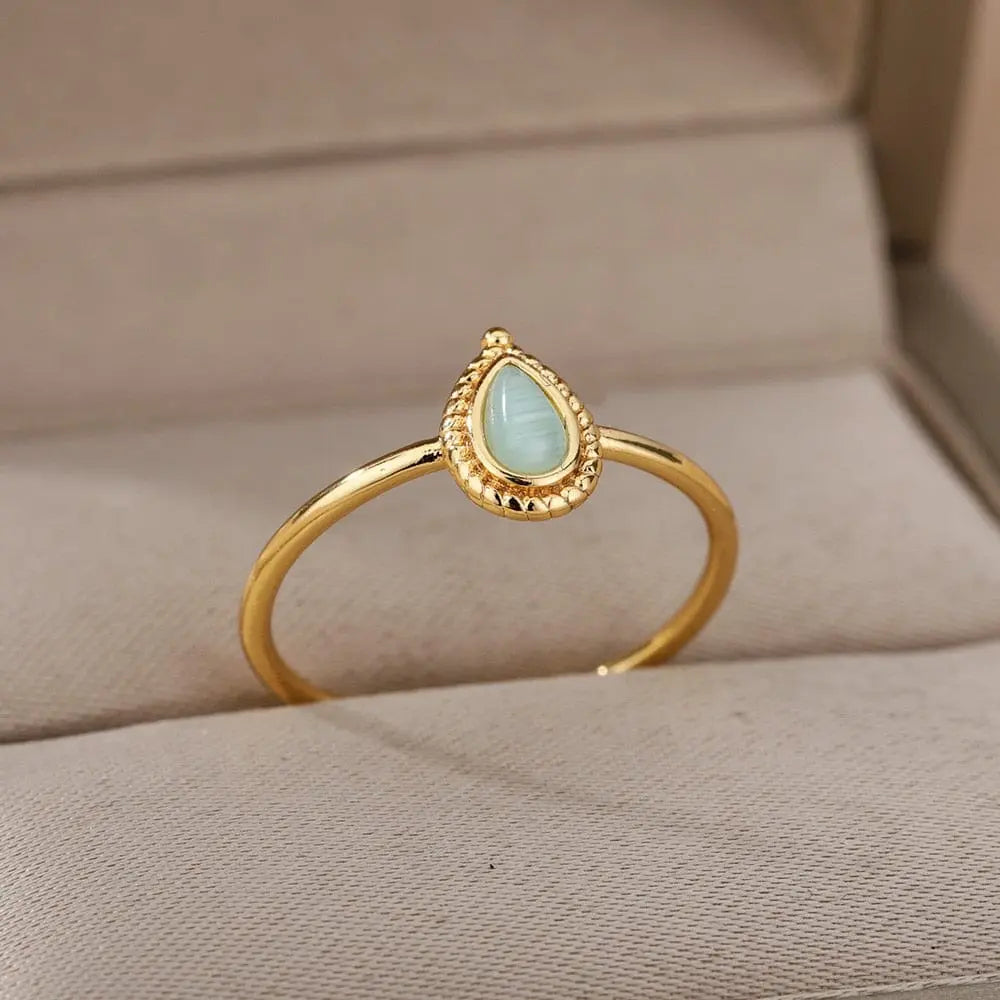Showlu Store Nation 0 Size 7 6 / China Zircon Engagement Wedding Rings For Women Gold Color Stainless Steel Ring Female 2023 Finger Jewelry Birthday Gift Free Shipping