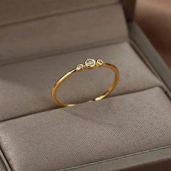 Showlu Store Nation 0 Size 7 / China Zircon Engagement Wedding Rings For Women Gold Color Stainless Steel Ring Female 2023 Finger Jewelry Birthday Gift Free Shipping