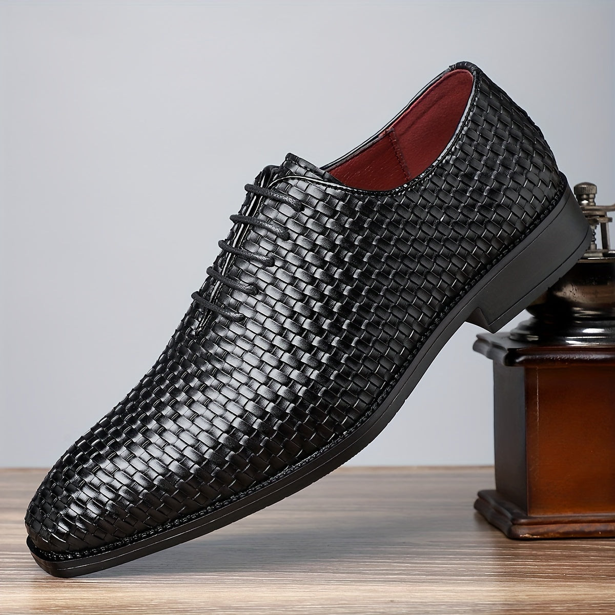 [Non Slip Rubber Sole Shoes] Plus Size Men's Whole-Cut Oxford Shoes, Comfy Non Slip Lace Up Casual Rubber Sole Formal Shoes, Men's Shoes For Banquet, Office, Business Occasion SHOWLU FASHION STORE