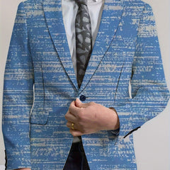 [Four-Season Party Blazer] Four-Season Regular Fit Men's Party Blazer - Stripes Print/Animal Print Notched Lapel, Fashion Suit Top With Button Details SHOWLU FASHION STORE