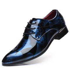 Fashionable And Elegant Men'S Business Pointed-toe Casual Shoes, Large Sizes For Men, Party Shoes With British Style, Crystal And Floral Design. SHOWLU FASHION STORE