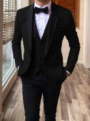 Men's 3pcs Suit Shawl Lapel Formal Wedding Party Events Vintage Western Suit Casual Business Workwear Suit 34S 36S 38S 40R 42R 11.62gal 12.15gal