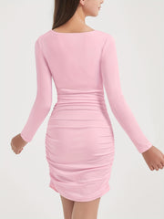 Girls Ruched Bodycon Dress Double Lined Teen Tween Tight Short School Dance Homecoming Graduation Party Formal