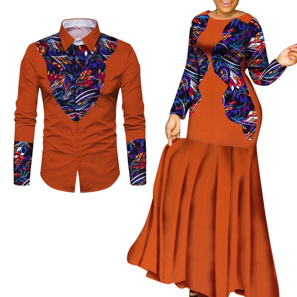 African Clothes for Couple African Clothing for Lovers Man's Woman's Long Party Maxi Dress WYQ - SHOWLU FASHION STORE