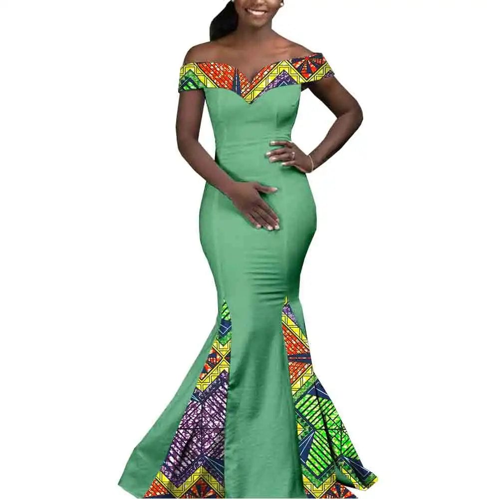 African Couple Matching Clothes for Wedding Women Slim Mermaid Dress Bazin Riche Men Irregular Jacket Pant Sets with Hat Y23C011 - SHOWLU FASHION STORE
