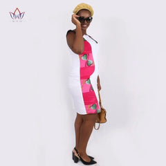 African Dress Women Deep V - Neck Bodycon Dress Plus Size African Clothing Knee - Length Dress Dashiki Women Party Dresses WY553 - SHOWLU FASHION STORE