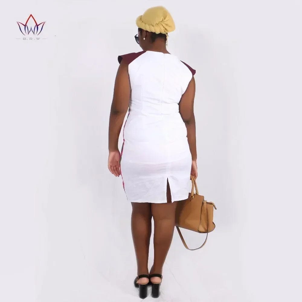 African Dress Women Deep V - Neck Bodycon Dress Plus Size African Clothing Knee - Length Dress Dashiki Women Party Dresses WY553 - SHOWLU FASHION STORE
