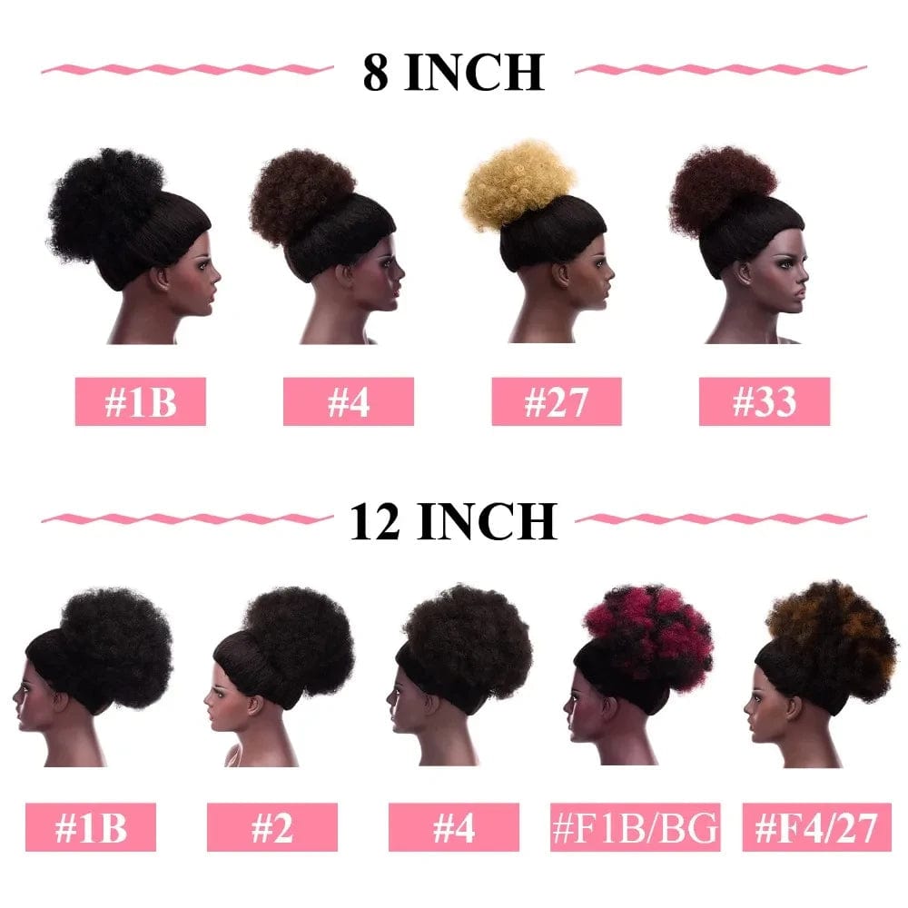 Afro Puff Drawstring Ponytail for Black Women Short Kinky Curly Afro Ponytail Synthetic Hair Puffs Afro Bun Ponytail - SHOWLU FASHION STORE