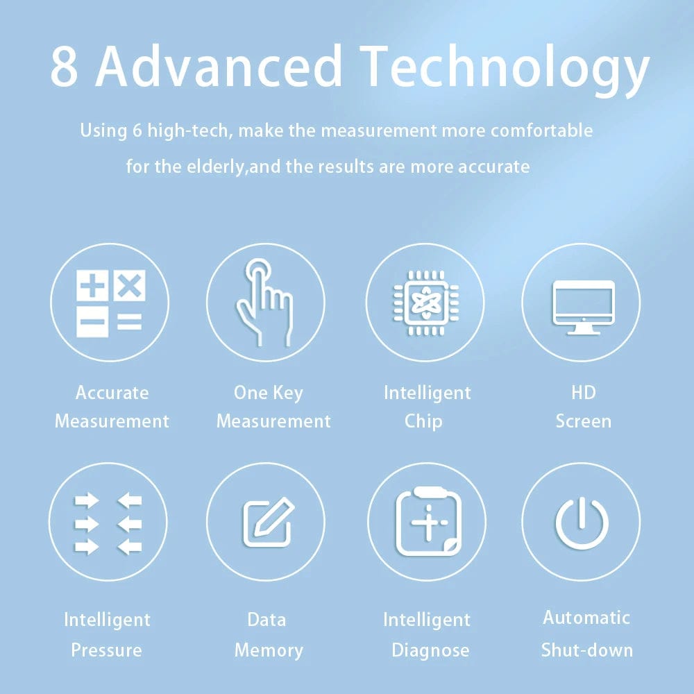 AICARE Blood Pressure Monitor Upper Arm Automatic Tonometer Digital Blood Pressure Meter BP Medical Sphygmomanometer Pulse - SHOWLU FASHION STORE