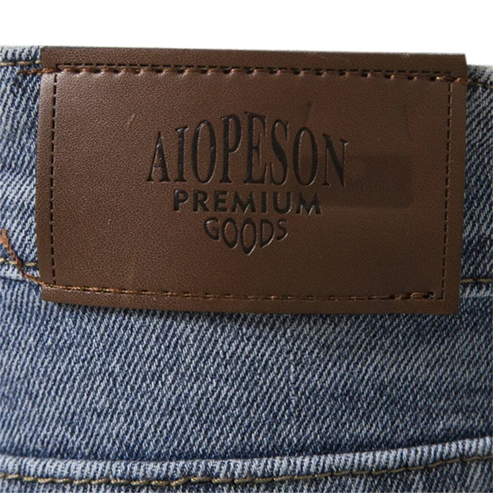 AIOPESON 2023 Autumn Denim Jeans Pants Men Slim Fit Straight Jeans for Men Quality Cotton Business Casual Wear Mens Denim Pants - SHOWLU FASHION STORE